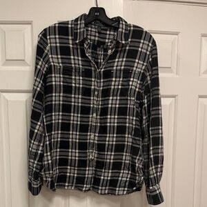 Ralph Lauren‎ Black and White Plaid Button-Down Shirt